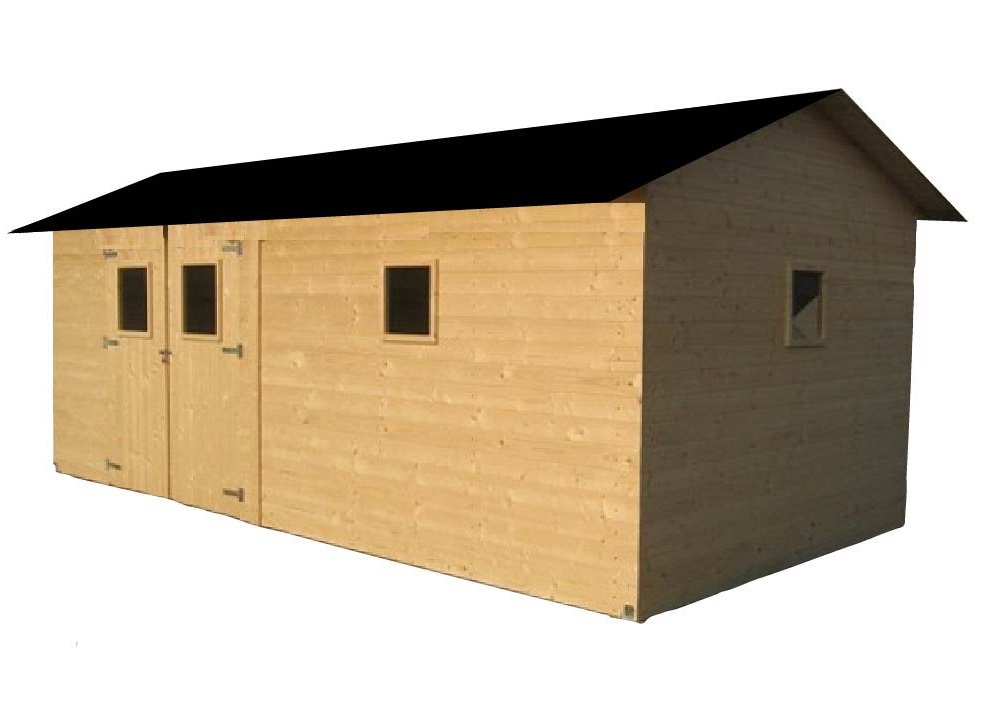 Záhradný drevený domček 3,3x6,3m (19mm) s oknami ALACANT
