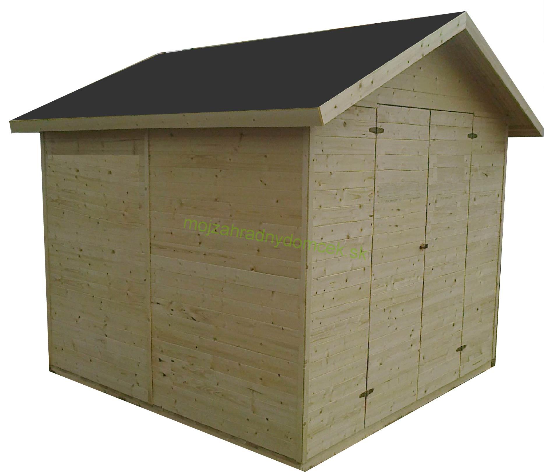 Záhradný drevený domček 2,7x2,7m, (19mm), CORUNA