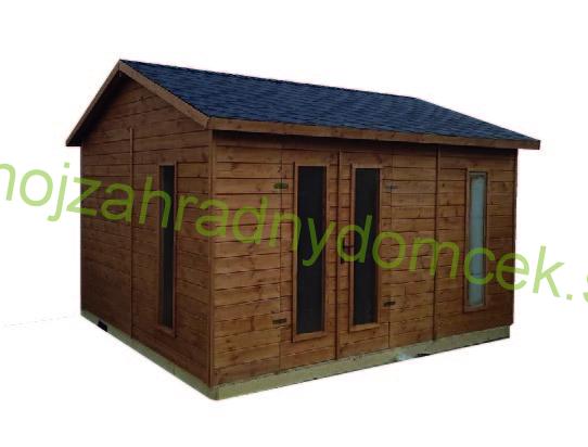 Záhradný drevený domček 3,3x3,9m (16mm) s oknami XÉNIA
