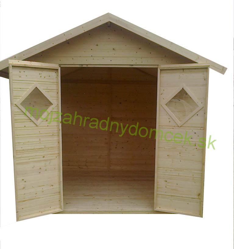 Záhradný drevený domček 3,3x3,3m (19mm) s oknami BARCELONA 