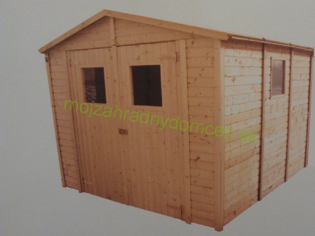 Záhradný drevený domček  3,3x3,9m (19mm) s oknami SEVILLA II