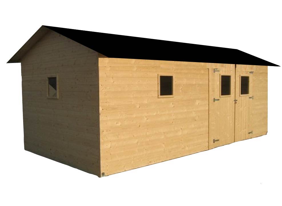 Záhradný drevený domček 3,3x6,3m (16mm) s oknami ALACANT