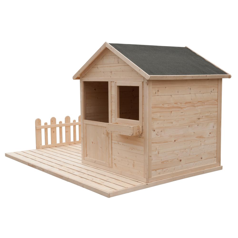 Detský drevený záhradný domček s terasou ENY  2,4 x 1,6m