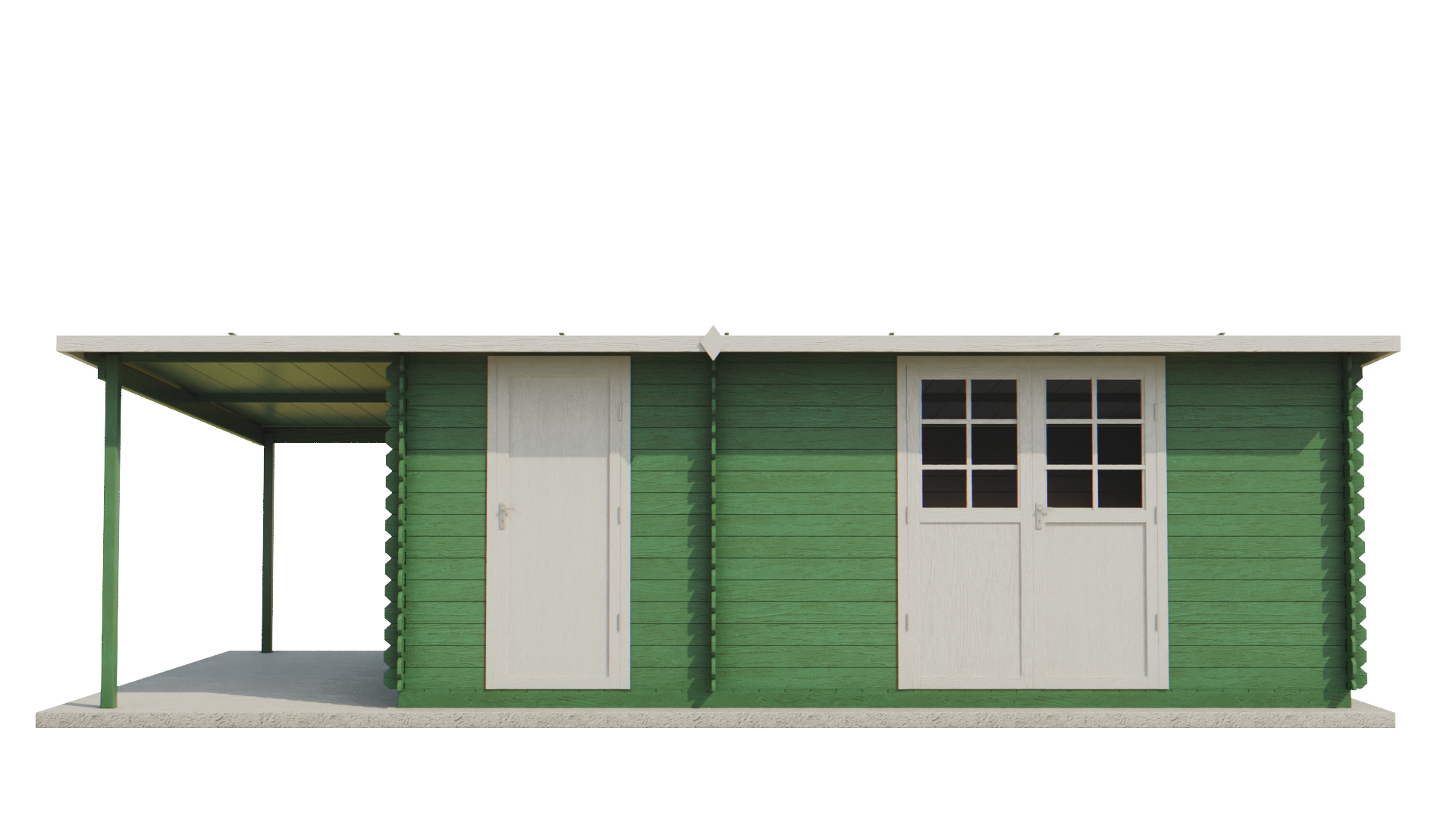 Záhradný drevený domček zrubový SALAMANKA 8,5 x 4,5m s terasou 8m2 (24mm) 