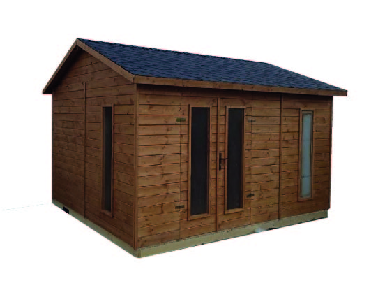 Záhradný drevený domček 3,3x3,9m (16mm) s oknami XÉNIA (ZáHRADNý DREVENý DOMčEK DÉNIA (16MM) S OKNY,)
